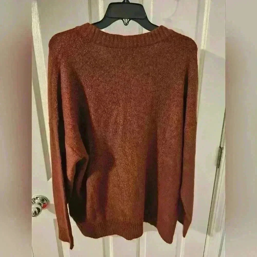 American Eagle Long Sleeve NWT Maroon Sweater Oversized S - Picture 4 of 6